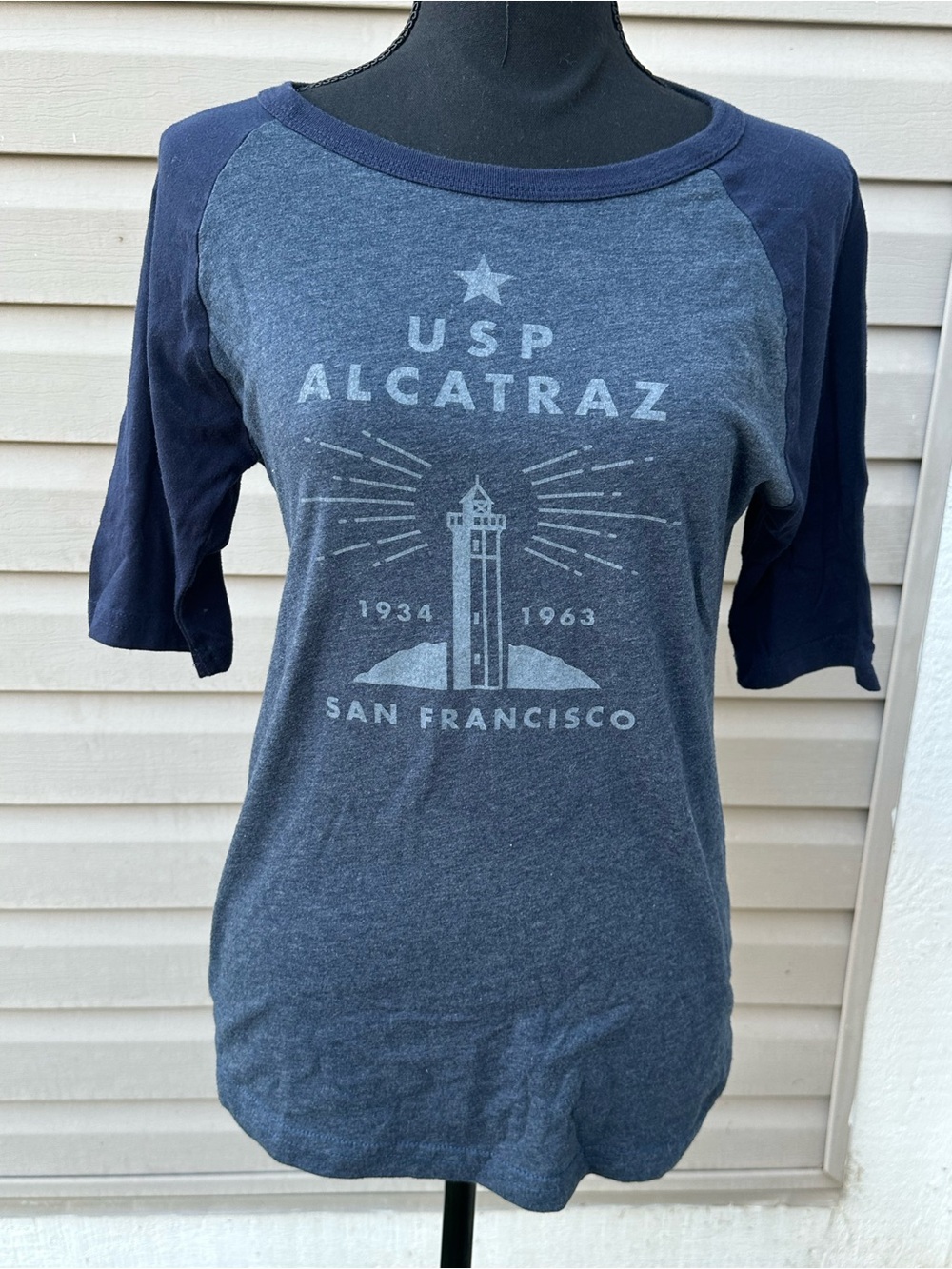 Alcatraz San Francisco Navy Raglan Graphic Tee Golden Gate Conservancy